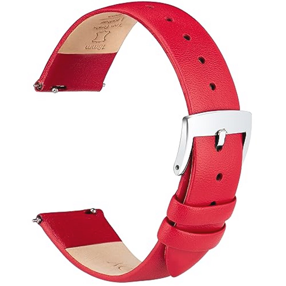 OTTOODY Horlogebandje, van nerfleer, met snelsluiting, voor horloges en smartwatches, uniseks, verkrijgbaar in verschillende kleuren en breedtes, 12 mm, 14 mm, 16 mm, 18 mm, 20 mm, 22 mm