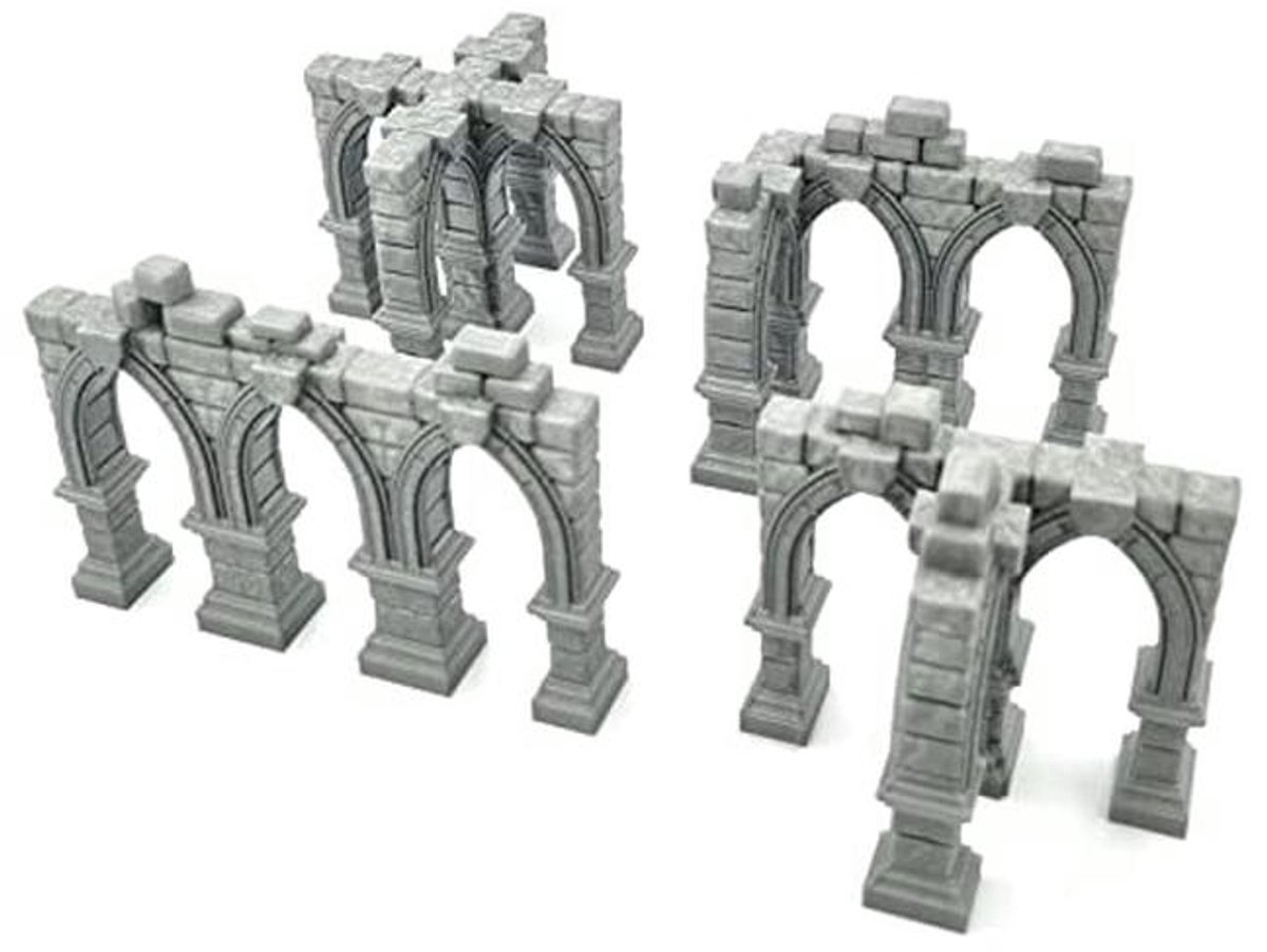 Ruined Building Pillars Wall voor 28-32mm Miniaturen | RPG Terrain en Wargame Rekwisieten