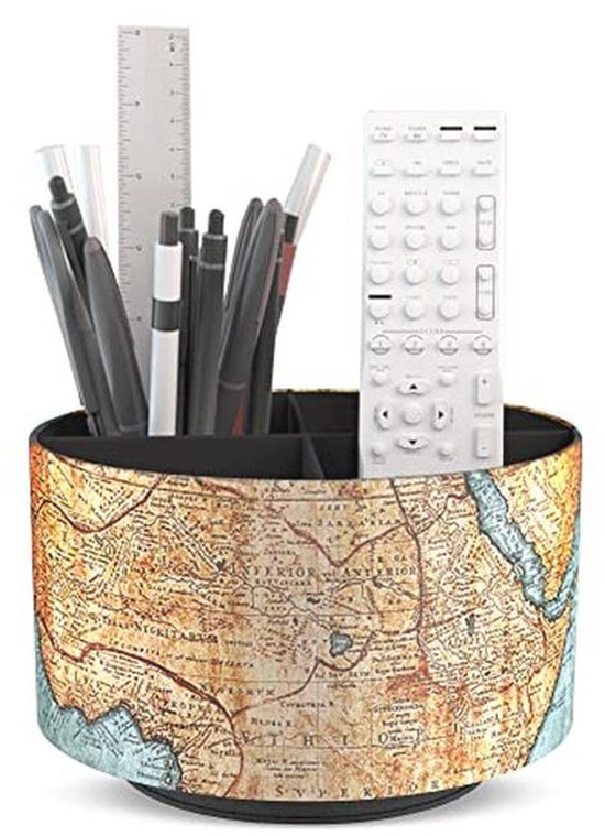 Generic Rotating Desk Organizer, Rotating Pen Holder|5 Compartments Color Pencil Holder - Light Organizer, Pen Holder, Cosmetic Brush, Storage Stand, Pen Holder, Pen Holder