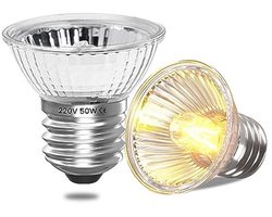 UVA UVB 50W Warmtelamp voor Reptielen en Huisdieren - Dimbare Aquarium Verlichting (2 Stuks)