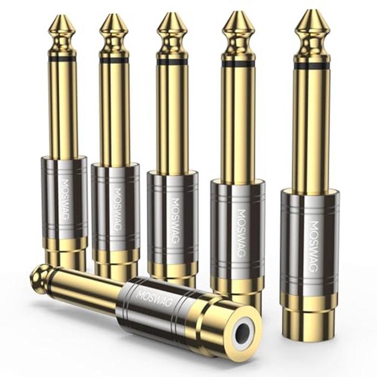 6.35 mm naar RCA Audio Adapter - 6 Pack voor Microfoon en Instrumenten
