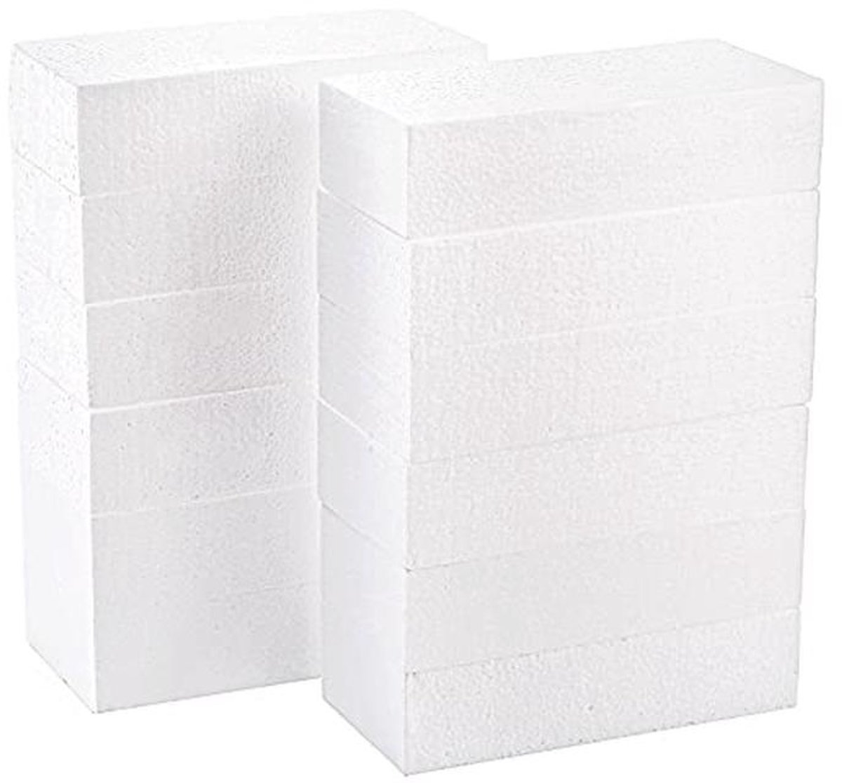 Set van 12 rechthoekige schuimblokken voor ambachten en decoraties – 20 x 10 x 5 cm