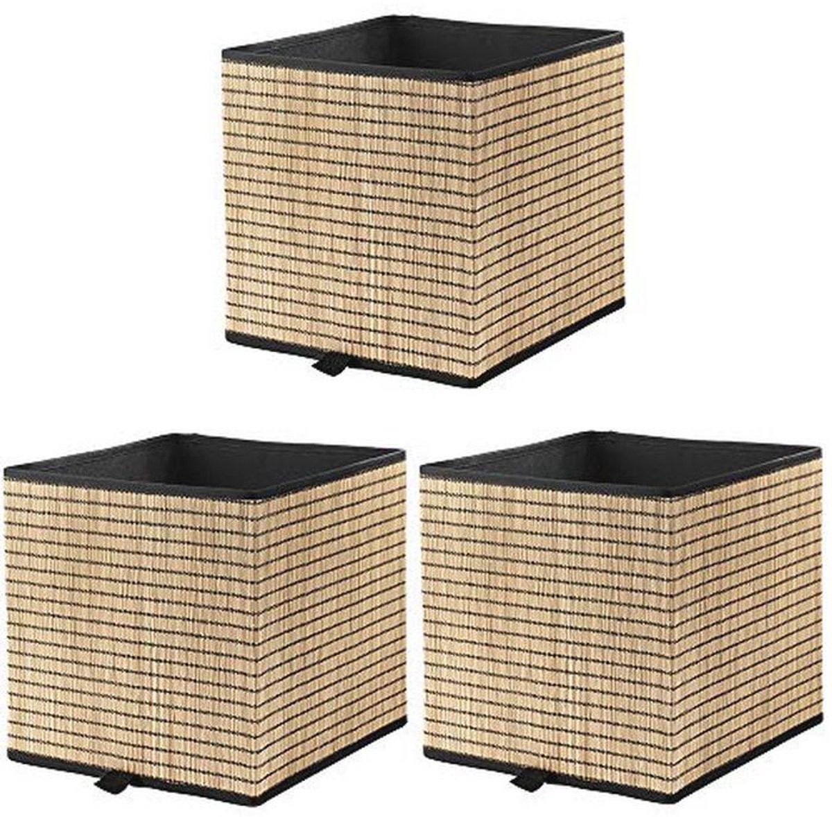 Opbergmanden set van 3 - 100% gerecycled karton en zeegras - Perfect voor KALLAX
