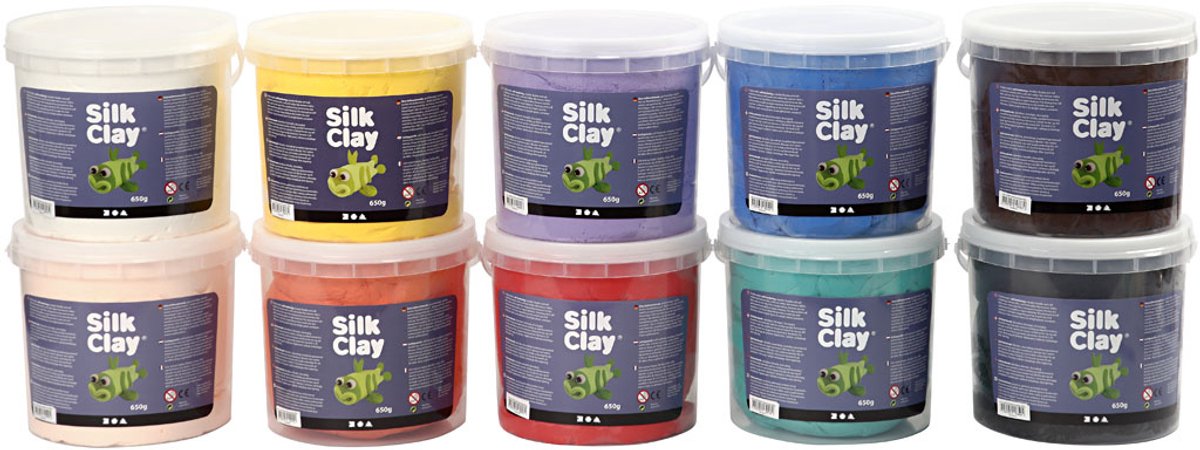 Silk Clay, kleuren assorti, 10x650 gr