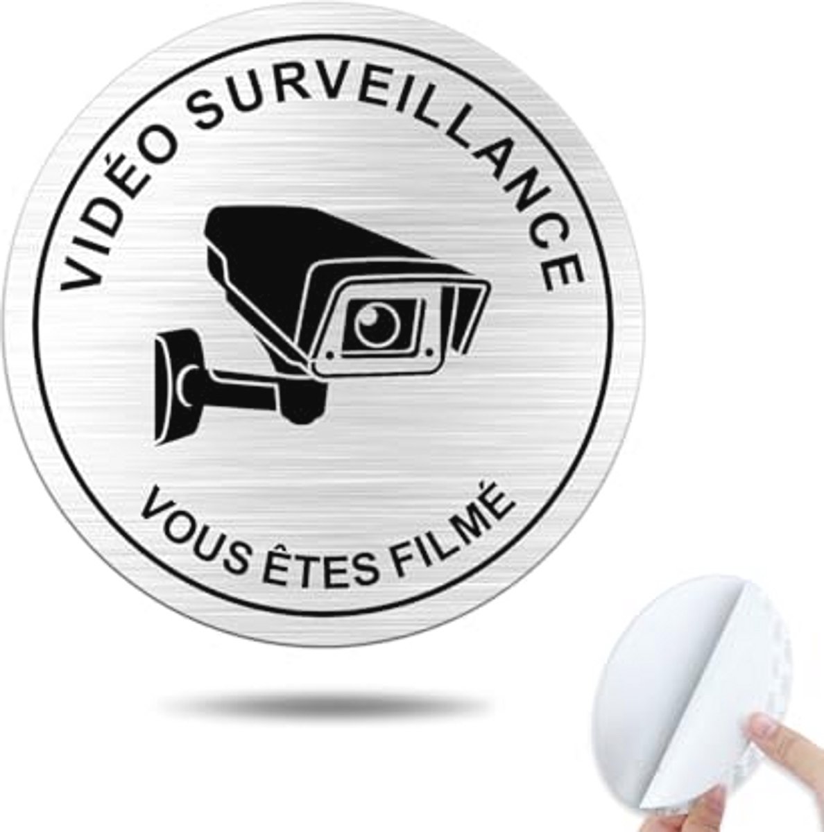 Waarschuwingsbord Video Toezicht - 10 cm Circulair Metalen Privé-Eigendom