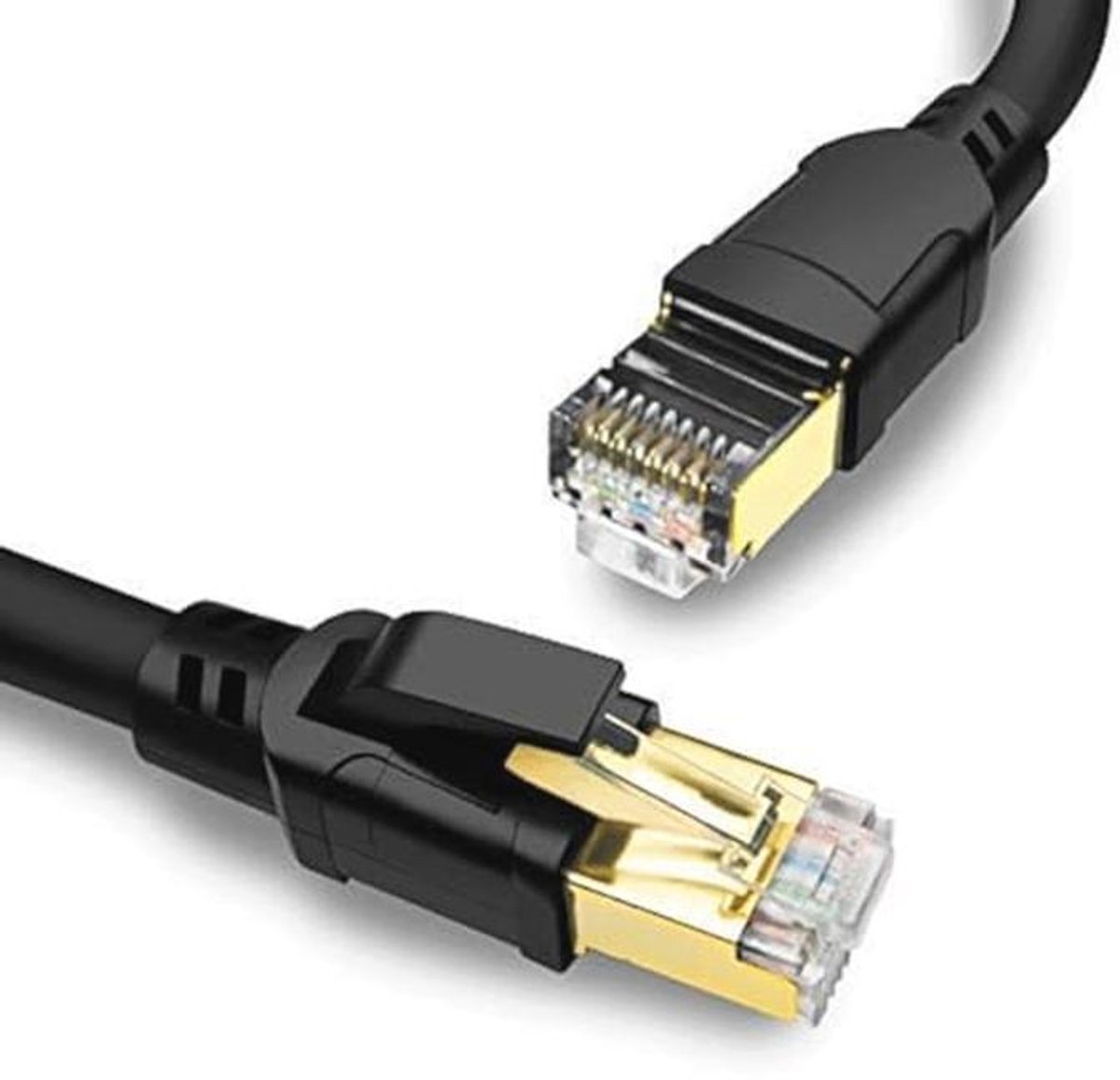 Yauhody Cat 8 Ethernet Cable 1m 2pcs 40Gbps 2000MHz Flexible Network Cable High Speed Internet Cable RJ45 Patch Cable Lan Shielded for Router, Modem, Switch, Gaming (Black)