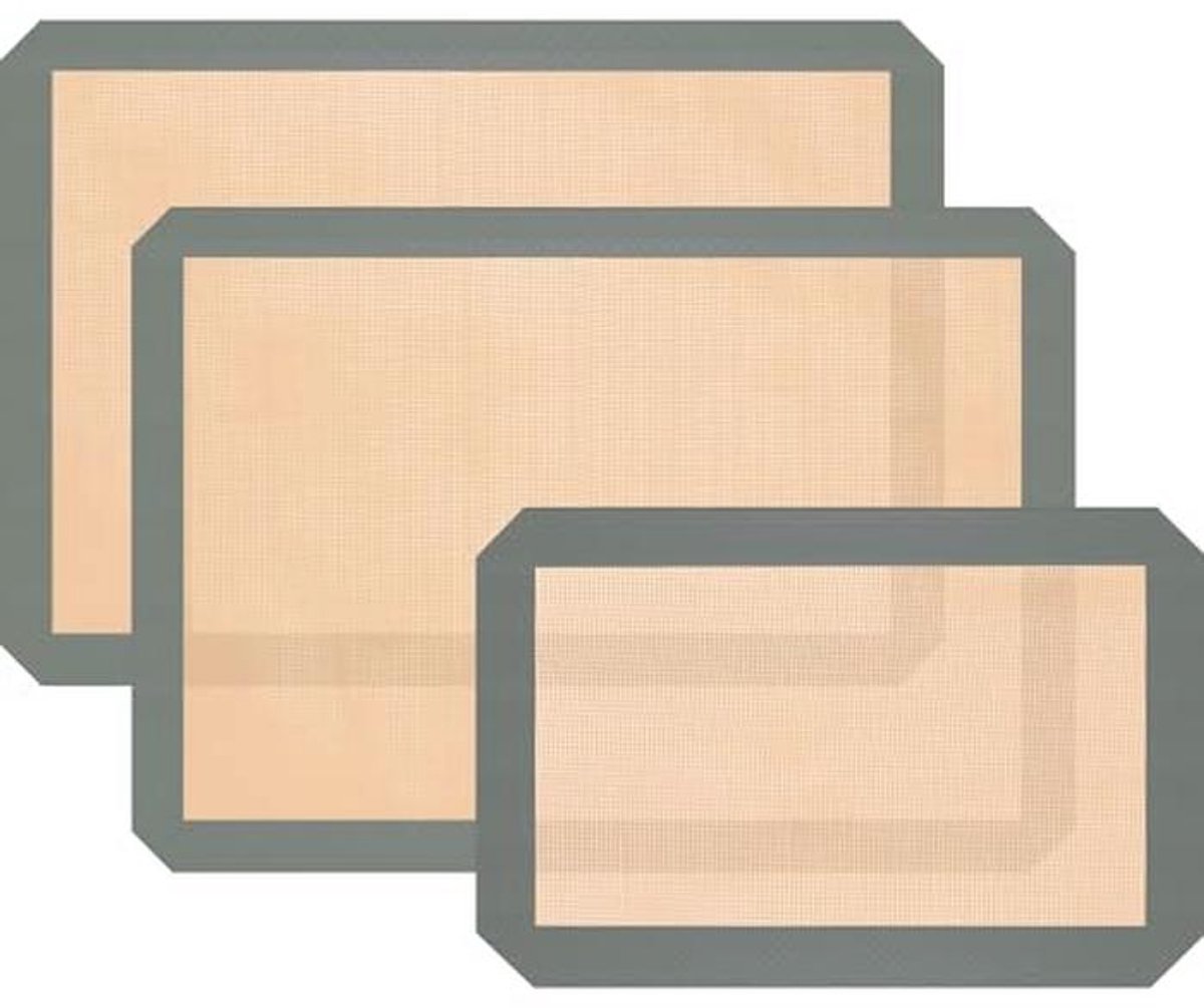 Siliconen bakmat 3 stuks herbruikbare anti-aanbakmatten voor bakken
