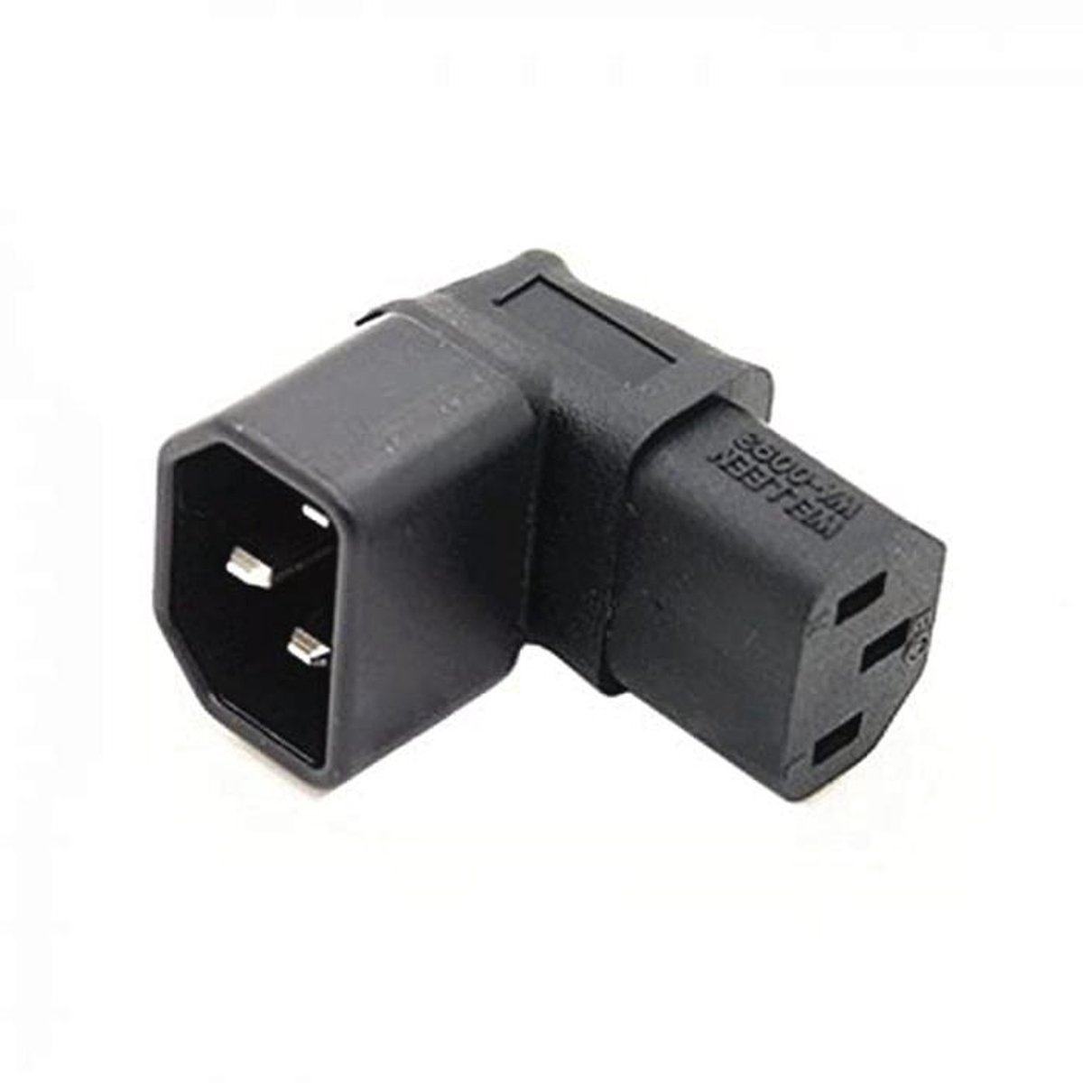 Kabeladapter IEC C14 naar C13 90 graden Haaks