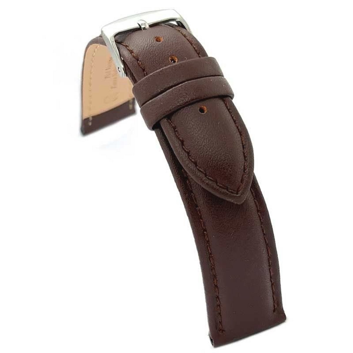 Glad rundleer horlogebandje 8mm tot 24mm