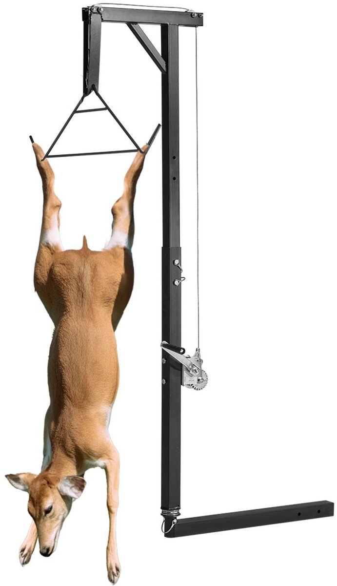 Wildtakel / Wildlifter - Trekhaakmodel met Lier - Draagvermogen 136 kg - 5 cm Trekhaakontvanger - 360° Draaibaar - Verstelbare Hoogte - Voor Villen & Schoonmaken