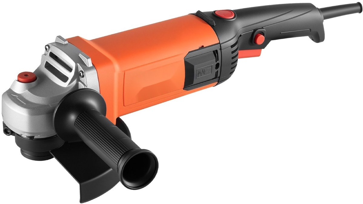 Haakse Slijper - 180 mm Doorslijper - 8500 tpm - Met Snoer - Verstelbare Stofkap - Zonder Schijf - Voor Slijpen & Snijden