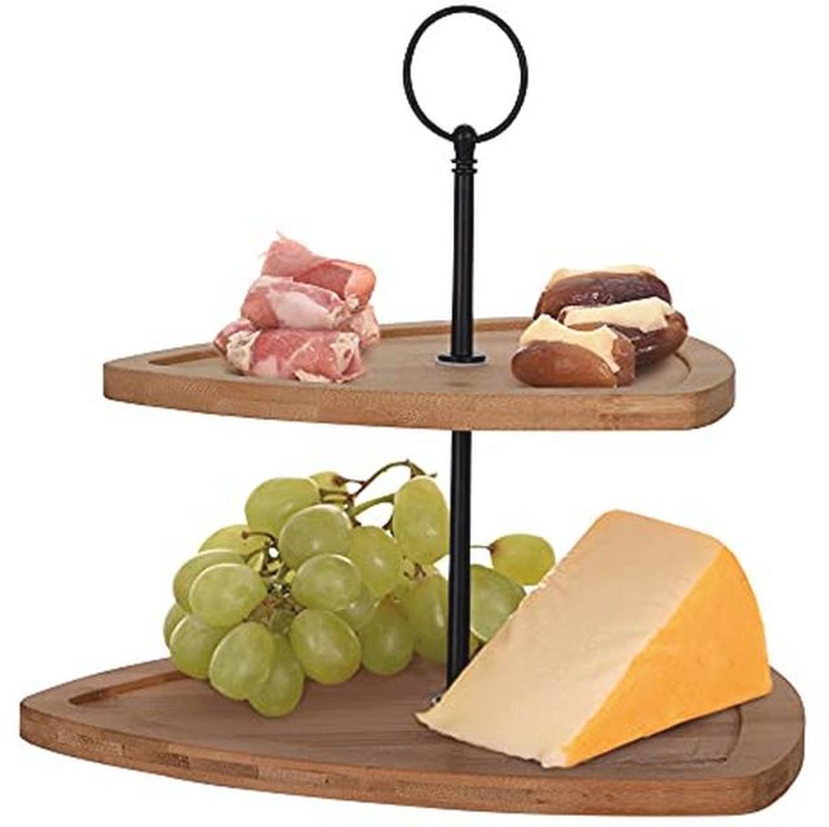 2 Tier Houten Serveertoren voor Verjaardagen en Feesten - Ideaal voor Snacks en Taarten
