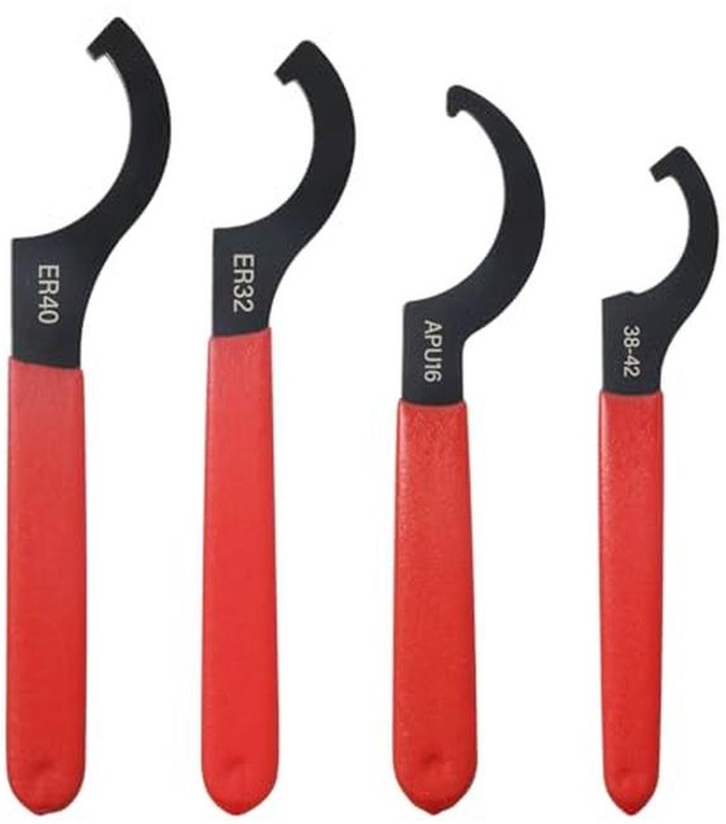 Set van 4 C Sleutels - Schokbestendige Sleutelset met Verstelbare Steelsleutel en Antislip Handvat