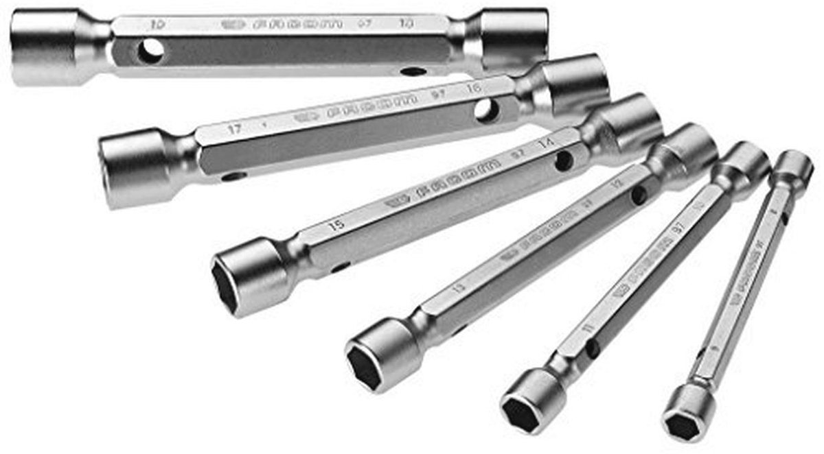Set Dubbele Buisdopsleutels 6 Kant - 6 Stuks