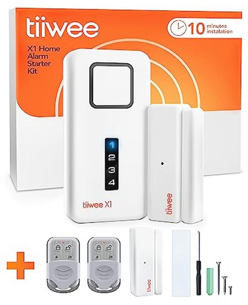 Compleet Draadloos Alarmsysteem met 120 dB Sirene, 2 Raam- en Deursensoren en 2 Afstandsbedieningen - Uitbreidbaar
