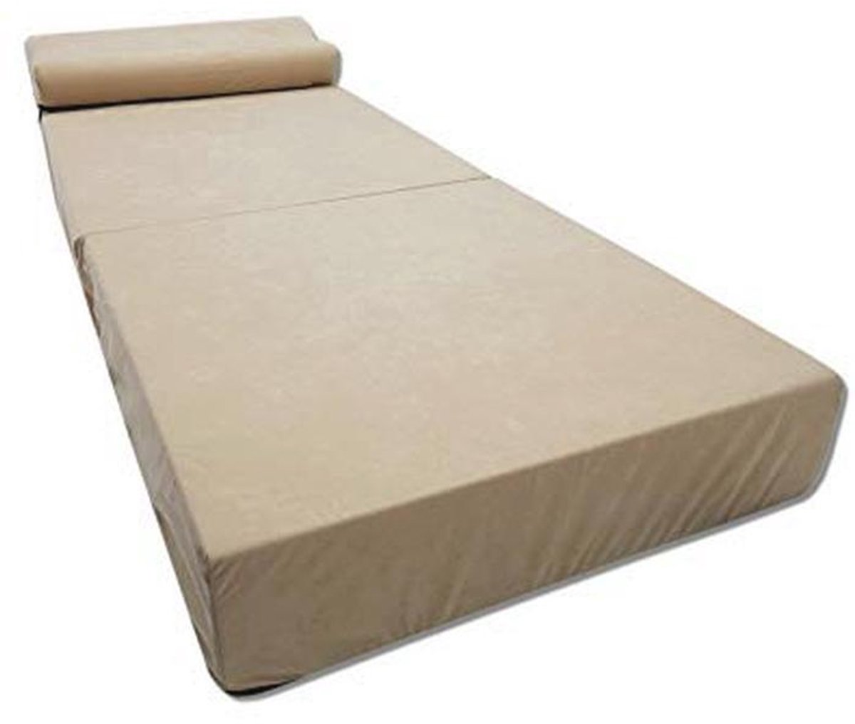 Opvouwbaar Vouwmatras met Kussen voor Gasten en Reizen - Beige