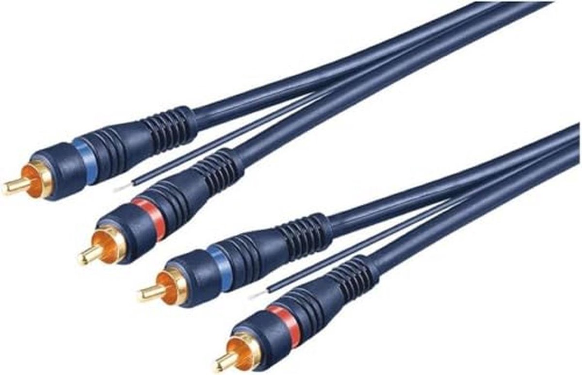 5 meter RCA-kabel voor HiFi en stereo audio - flexibele aansluitkabel voor subwoofer en versterker