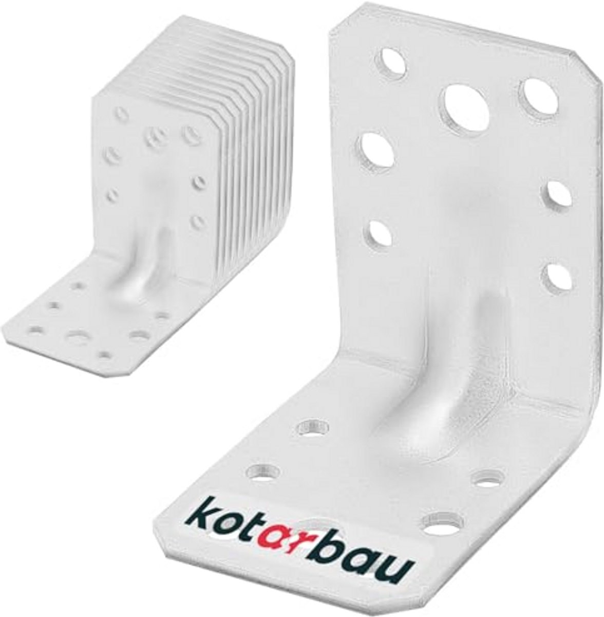 Set van 12 Hoekverbinders voor Zware Lasten - 60 x 60 x 45 mm, Thermisch Verzinkt Staal