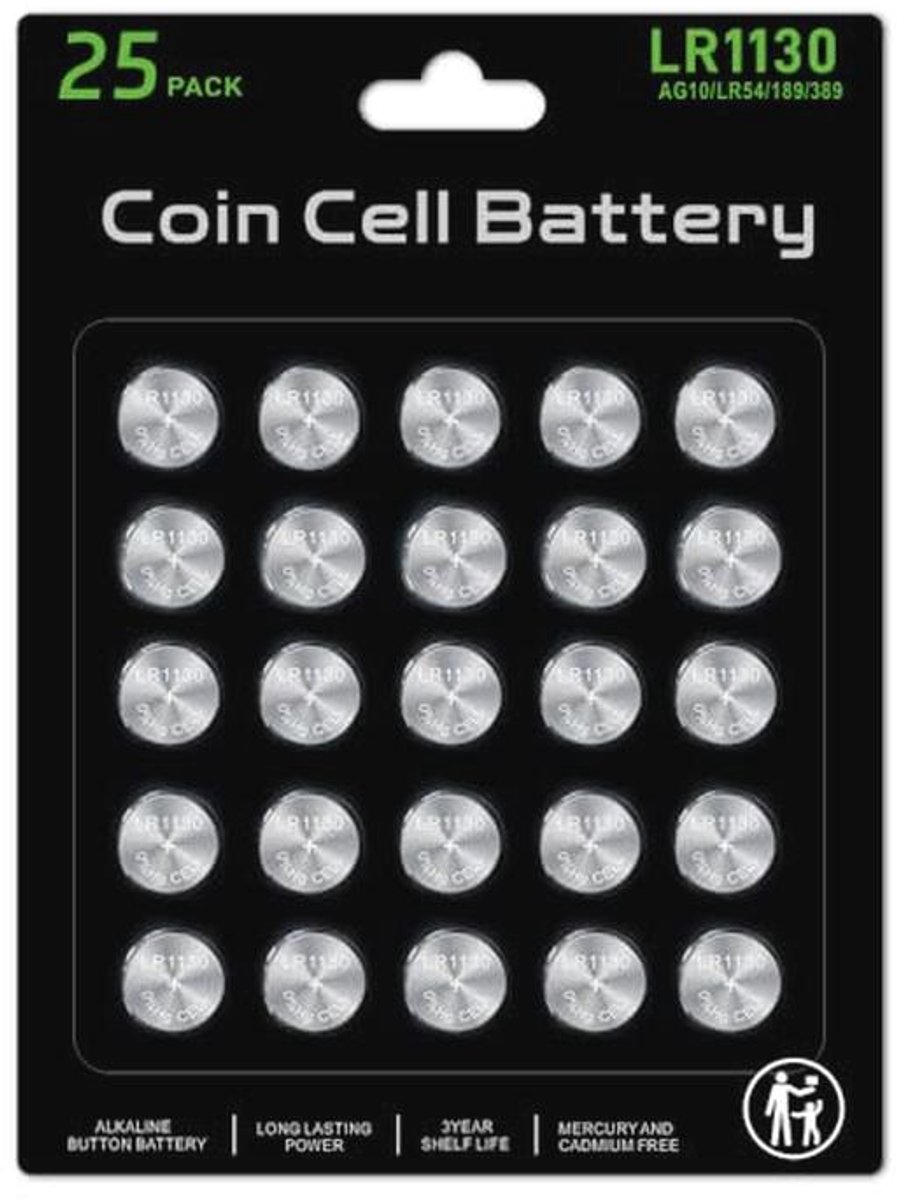 25 Pack Knoopcelbatterijen 1,5V voor Meerdere Toepassingen