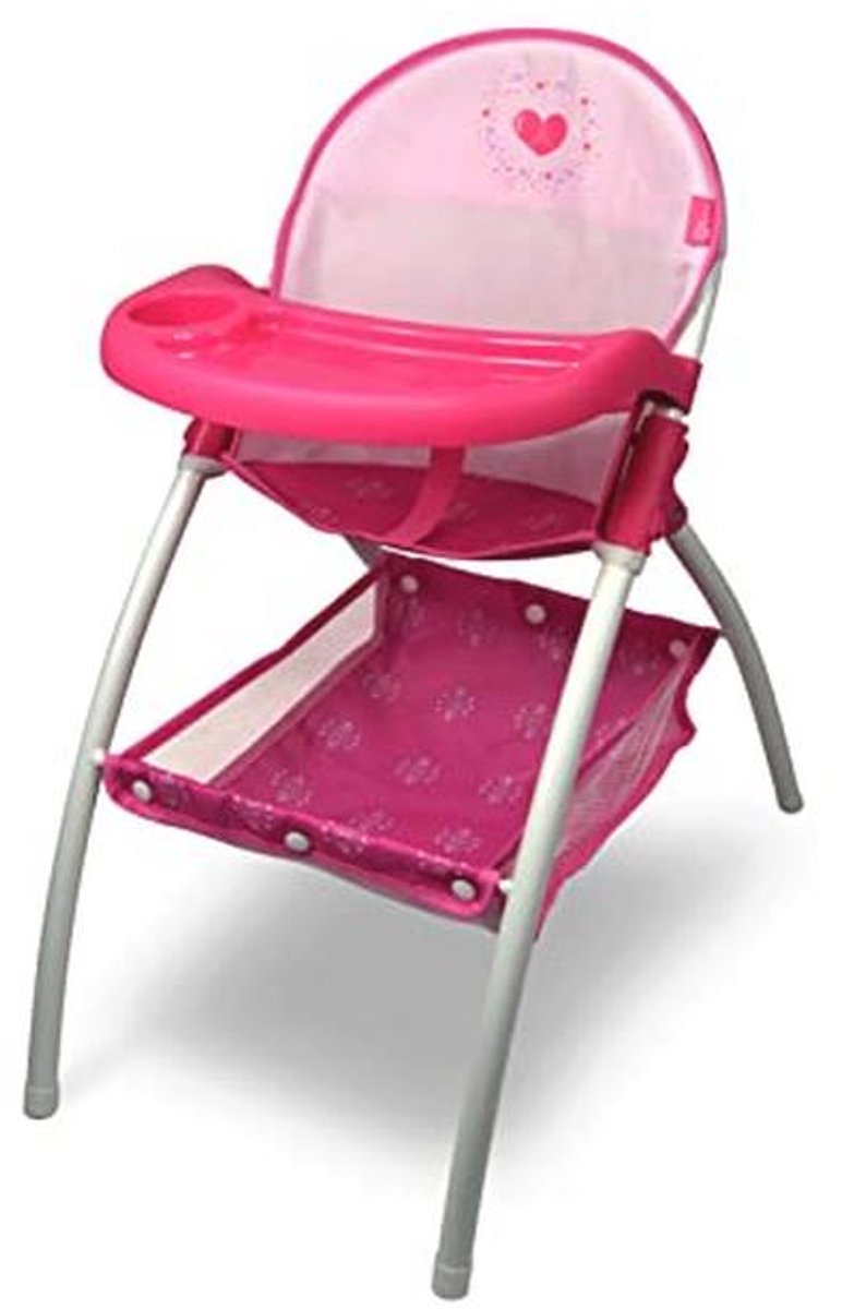 Hoge Kinderstoel voor Poppen tot 16 Inch - Roze