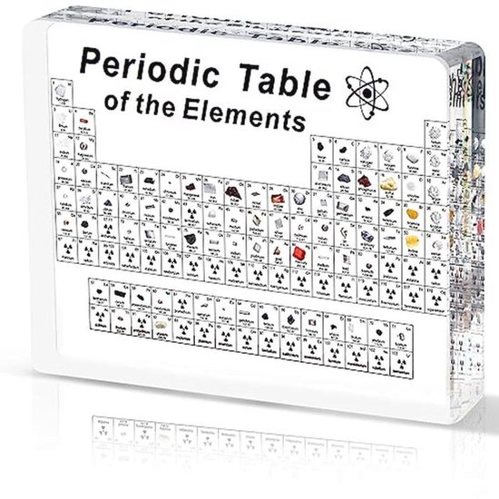 Serial Table Math Serial Table with LED Lamp and Real Element Samples for Education | bol