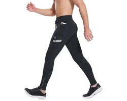 Heren fleece gevoerde thermische sportbroek waterdichte hardloopbroek met zakken voor koud weer