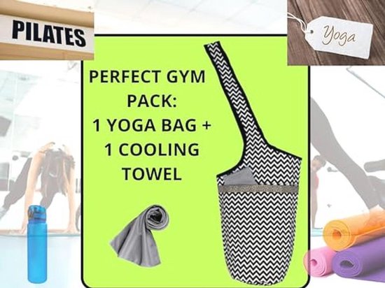 Yoga tas voor mat en handdoek - Multifunctionele schoudertas voor fitness, pilates en sport — afbeelding 2