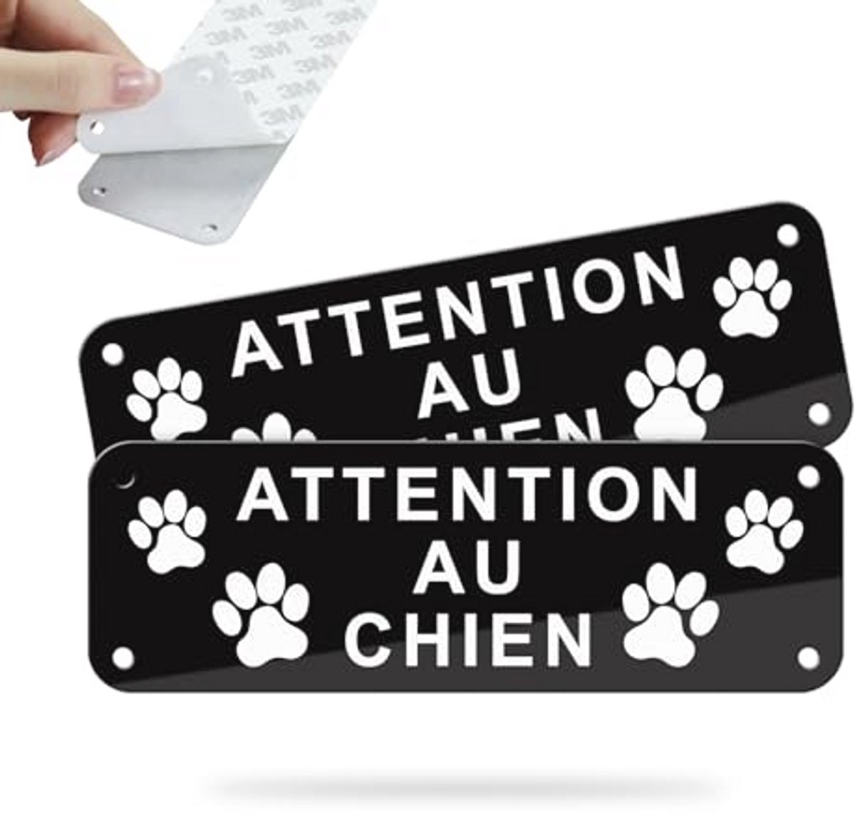 Waarschuwingsbord voor Honden - Zelfklevend Aluminium 15 x 5 cm - Reflecterend en Duurzaam