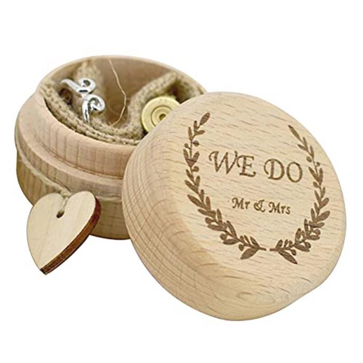 Houten Trouwring Doos Gepersonaliseerd Gegraveerd voor Verloving en Bruiloft