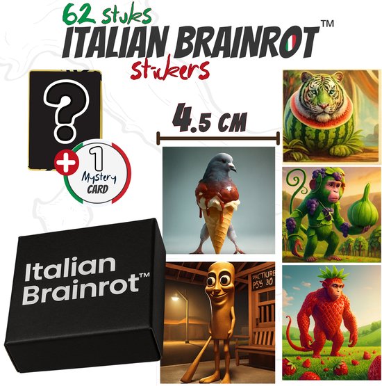 Italian Brainrot™ - Square Pack - Brainrot Stickers - 62 Stuks ...