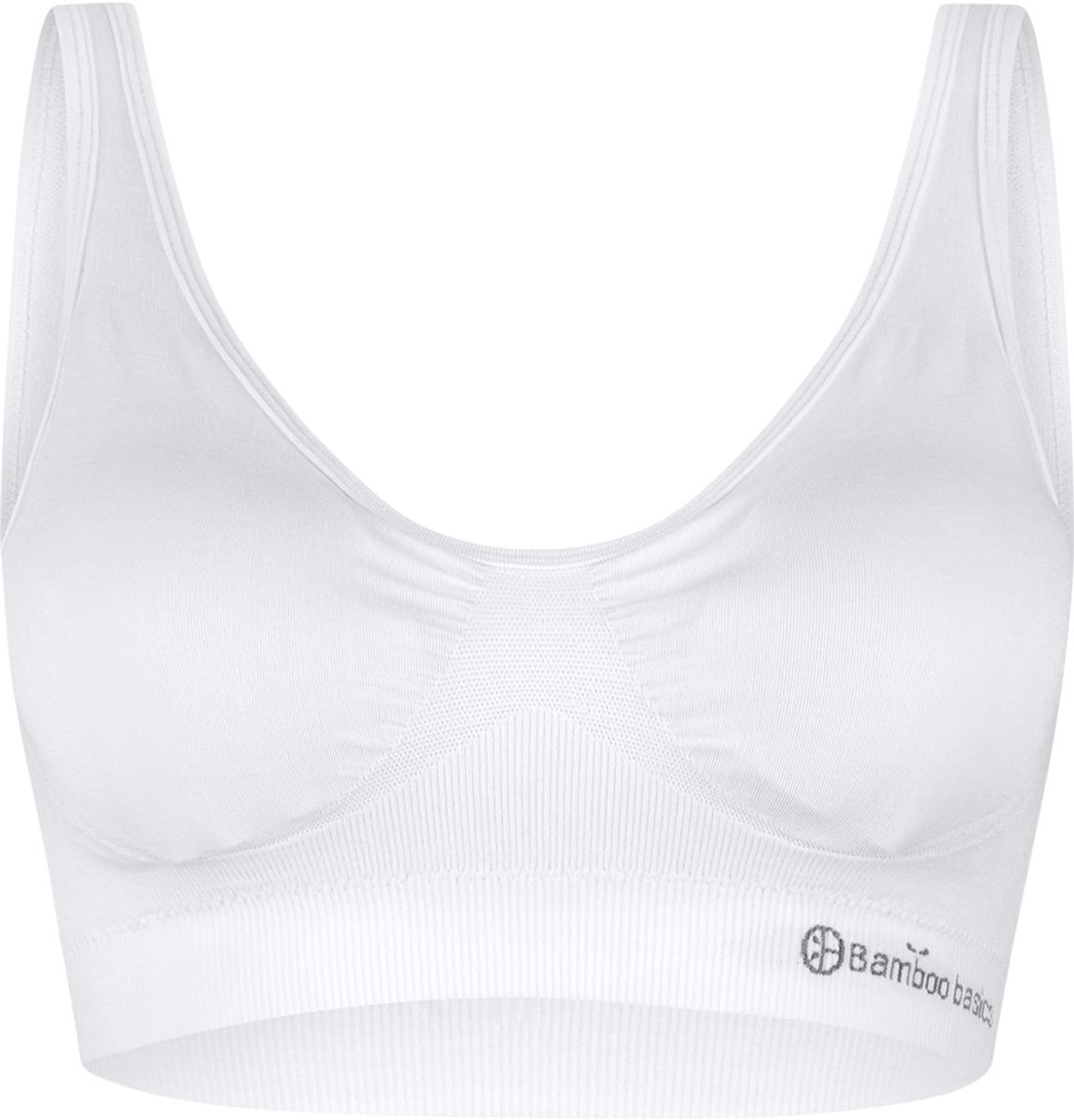 Bamboo Basics Witte Naadloze BH Zonder Beugel Fleur - Comfort BH - Bralette Dames - Bamboe Ondergoed Dames