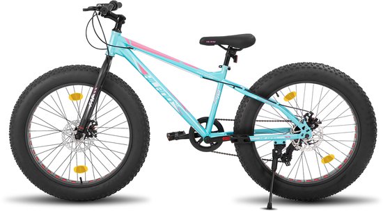 Hiland 26 Inch Kids Fatbike Mountainbike - Voor Jongens & Meisjes - Shimano 7 Versnellingen - Dubbele Schijfremmen - Vanaf 5 Jaar - Geschikt voor buitenactiviteiten in de lente van Hiland — afbeelding 5