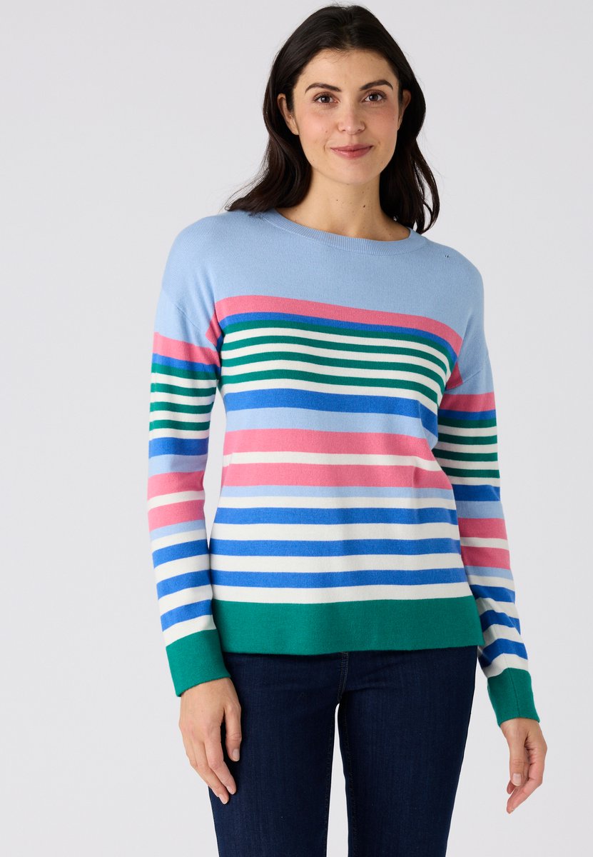 Damart - Trui gestreept - Dames - Blauw - L