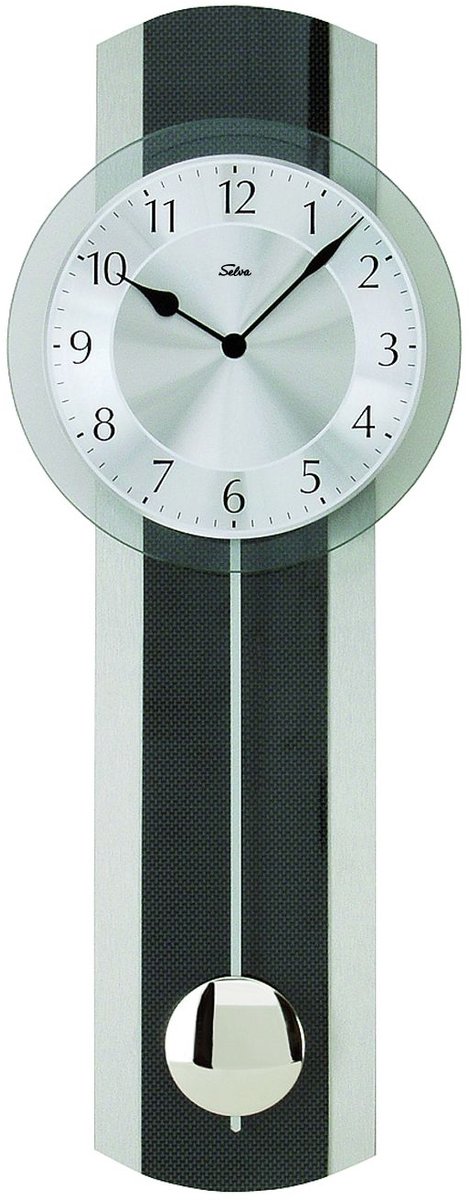 SELVA radiopendule wandklok carbon look taching