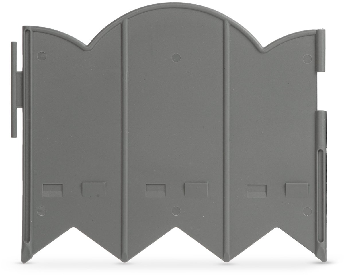 12x Tuinborder / Gazonrand / Tuinafzetting – Kunststof Tuinrand – 20 x 17,5 cm – Grijs – 12 Stuks per Set – Voor Bloembedden, Gazon en Tuinpaden [11468M]