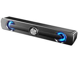 longziming -Ultradunne Soundbar -Bassversterking - 3D Surroundsound Voor Muziek En Gaming - 1 Stuks - Voor Pc/Laptop/Telefoon - Zwart