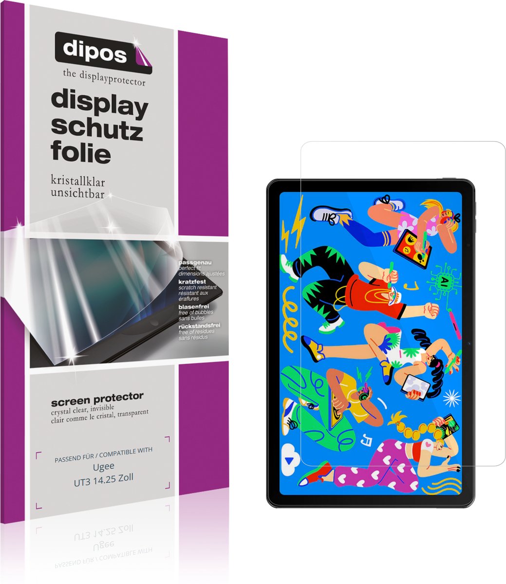 dipos – 2x Beschermfolie geschikt voor Ugee UT3 14.25 Zoll | Krasbestendige & heldere Screenprotector Ultra-Thin