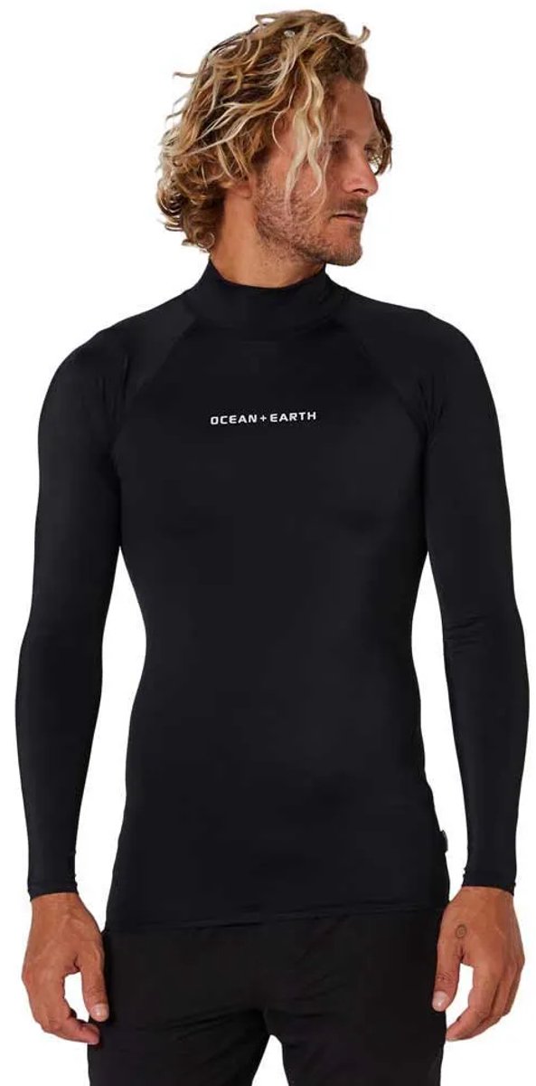 Ocean & Earth Script Rashguard Met Lange Mouwen Zwart M Man