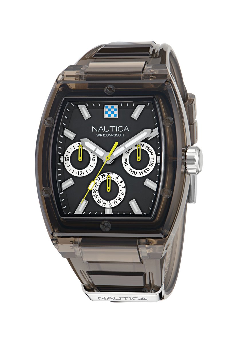 Nautica Nct Starboard Quartz Analoog Horloge Zwart Material 100% Abs 100% Puarmband 42 mm NAPSBF501, NAPSBF502