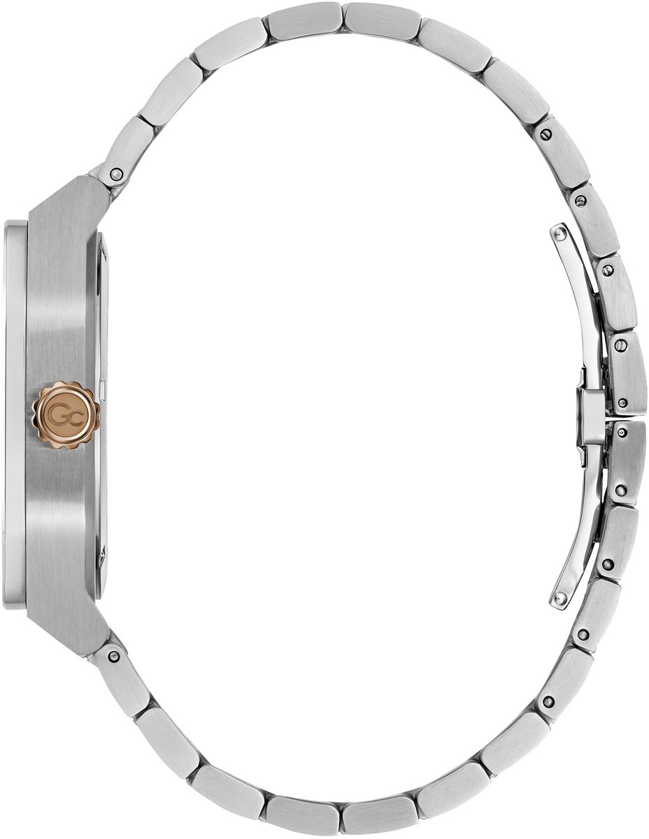 Gc Gc Airborne Kwarts Analoog Horloge Zilverkleurig En Roségoudkleurig Kast Gemaakt Van 100% Roestvrij Staal En Een Armband Van 100% Roestvrij Staal 39 Z16002G2MF