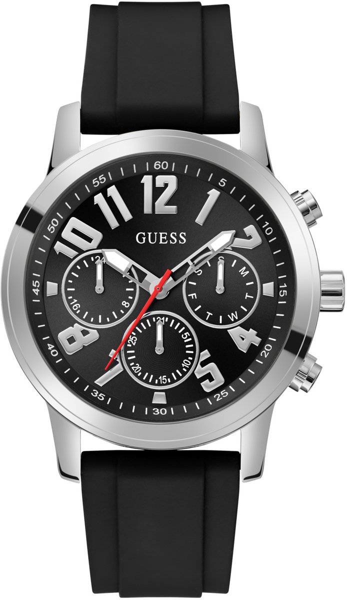Guess Gd Parker Multi-Function Watch Zilveren Toon Case: 100% Gerecycleerd Staal | Armband: 100% Siliconen 44 GW0708G1, GW0708G2