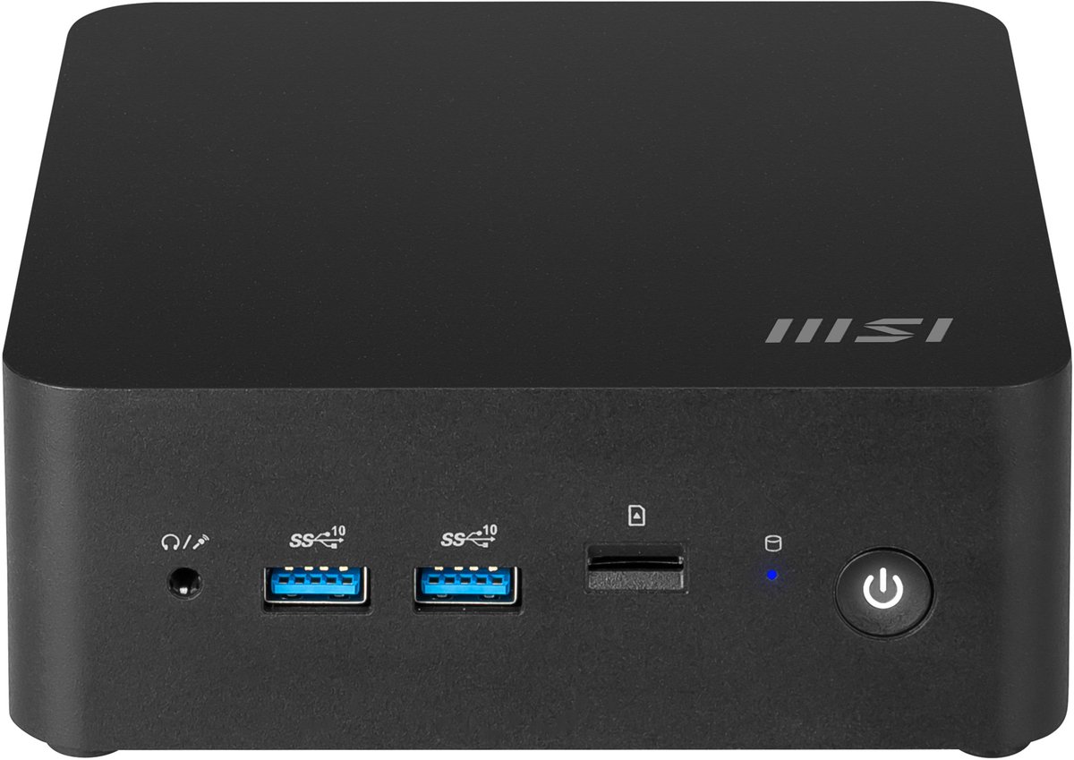 MSI Cubi NUC 13MQG - Barebone-PC Intel Core i7-1365U - Intel Iris Xe Graphics - Max 64 GB DDR5 - Wi-Fi 7E - Bluetooth 5.3 - Geen OS - Zwart