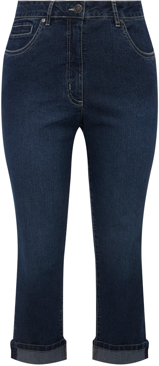 Angel of Style - Dames - 7/8-jeans Amy Straight Fit stretchcomfort 5-pocket - Donkerblauw - Maat 58