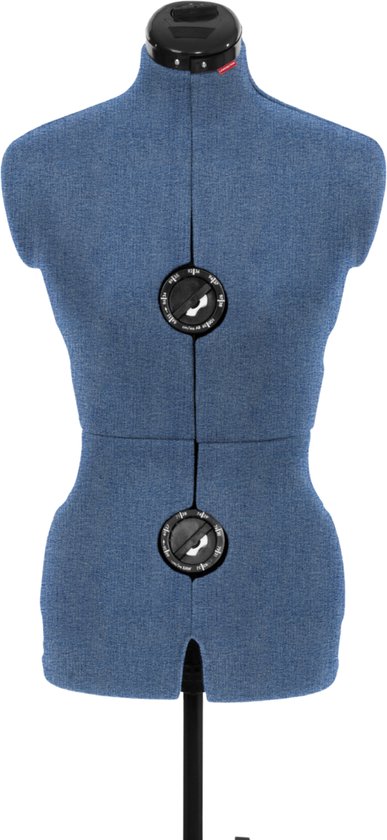 Lewenstein Paspop Fay A Dark Denim - Verstelbare Paspop - Pinbaar - Met rokmeter - Traploos verstelbare rug - Maat 36 t/m 42