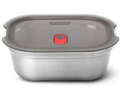 Black+Blum Steel Food Box Large - Meal prep - 206x159x79mm - Grijs/Rood