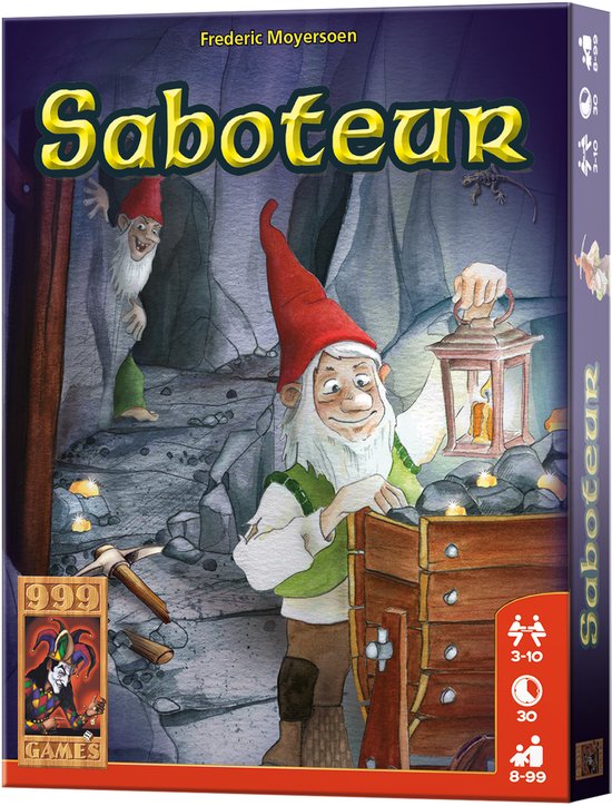 999 Games - Saboteur - Kaartspel - Snel uitgelegd, snel gespeeld - Saboteer je tegenstanders - Familiespel - Gezelschapsspel - Klein cadeautje