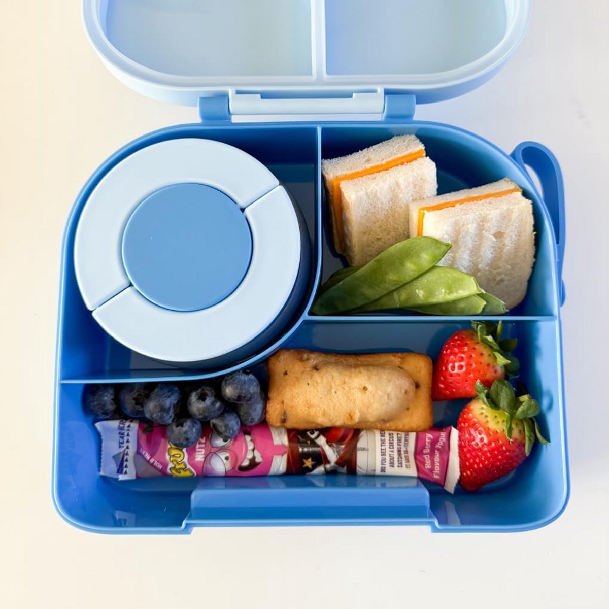 Lunchbox met 3 compartimenten en thermosfles - Warm en koud eten apart bewaren