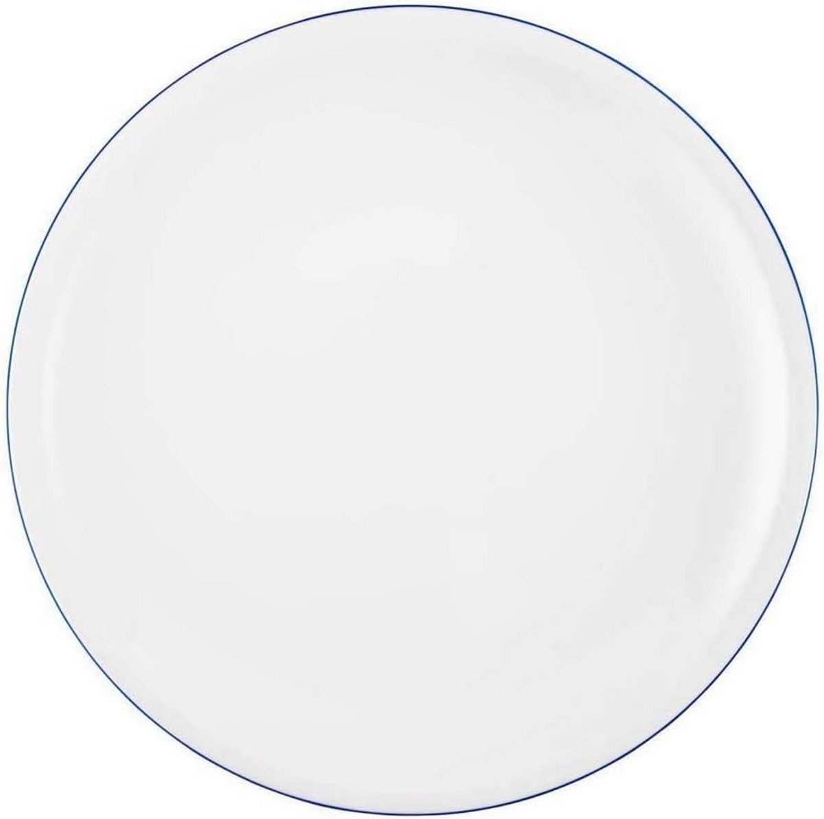 6-delig rond bordservies 27 cm porselein donkerblauwe rand