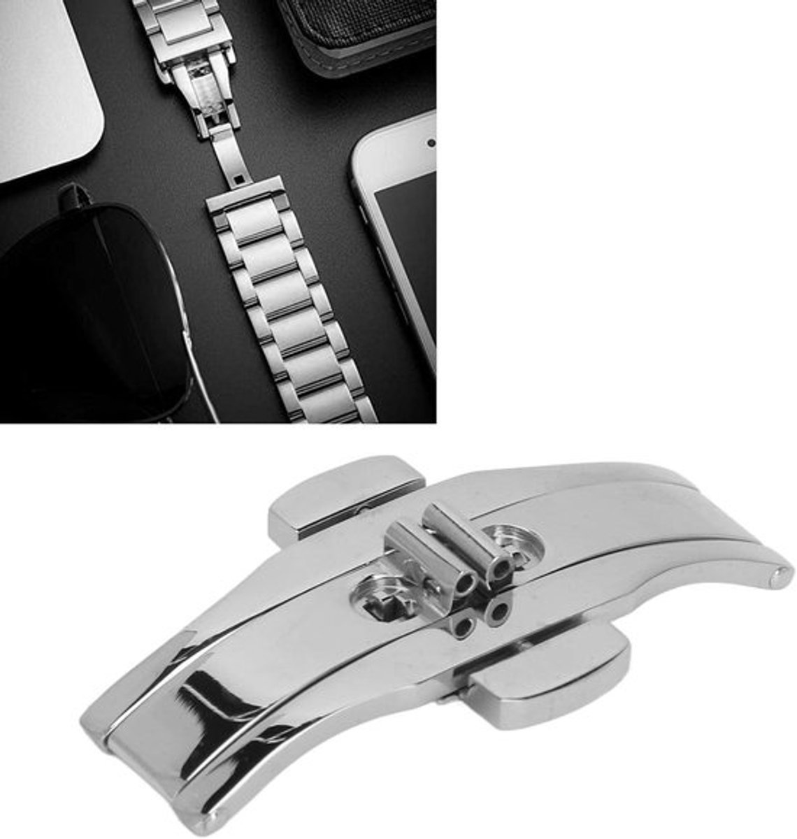 Roestvrijstalen Vlindersluiting voor Horloge - Vervanging voor Horlogeband met Vlindersluiting