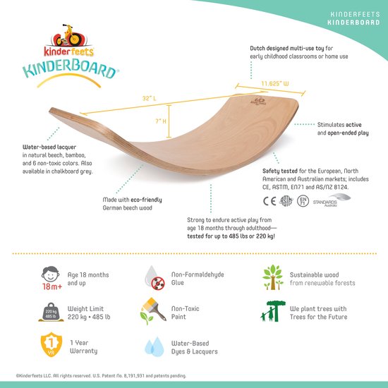 Kinderfeets houten balansbord / balance board kinderen - Rose van Kinder — afbeelding 3